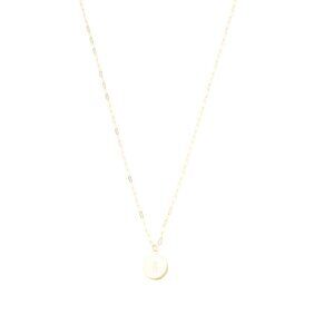GOLDEN CLEF Gold/A Made In Italy 14kt Gold Initial Disc Pendant Necklace